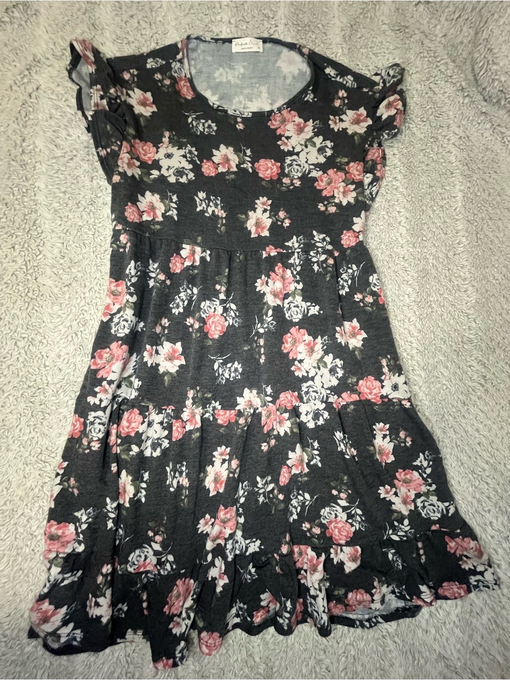 Women’s Boutique Floral Midi cotton Sundress with Flutter Sleeves XL